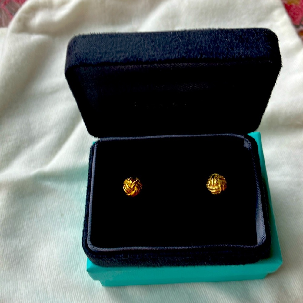 Tiffany gold stud earrings